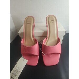 A NEW DAY Lindie Pink Open Toe Memory Foam Mules Heels Size 7.5 Shoes